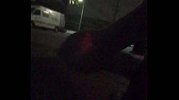 Risky street masturbation