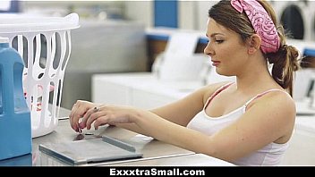 Exxxtra Small - Tiny Horny Brunette (Cali Hayes) Masturbates In Laundry Shop