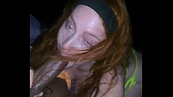 Ginger Whore Takes BBC Creampie On The Beach