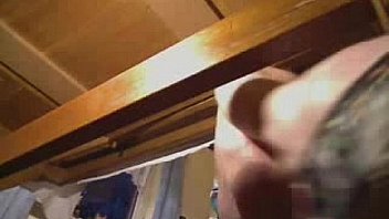 Hidden cam under desk of my old mom caught her fingering