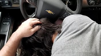 Closeup roadside blowjob