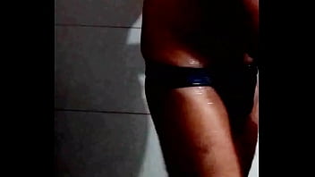 CD Gay bottom Aarya bathing and fingering in shower