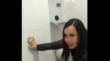 Teacher gets a blowjob from his assistant in the university bathroom | Leakedporn.site