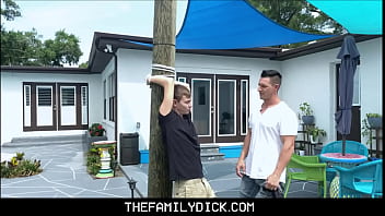 Hot Stud Uncle Family Fucks His Cute Young Twink Nephew While Tied To Tree