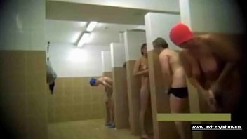 Milfs and college girls spied in a public shower