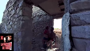 He eats all his cock in an abandoned place away from his house
